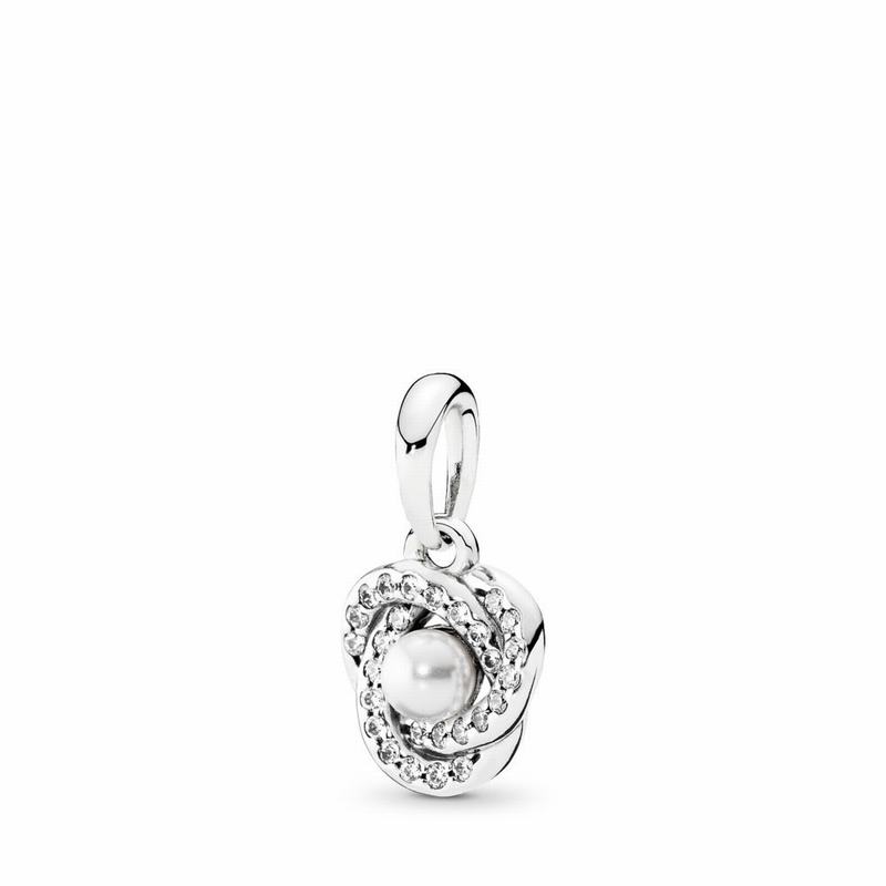 Pandora Luminous Love Knot Pendant Ireland - Sterling Silver/White/Mixed Stones/Cubic Zirconia - 285